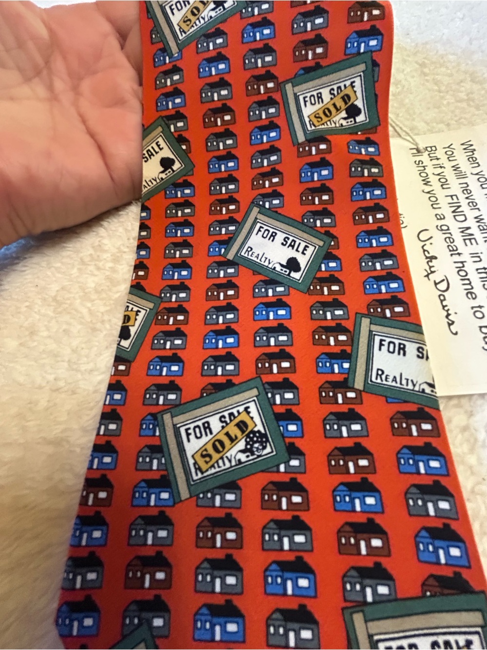 🎁3 for $30 - Novelty Red Real Estate Necktie